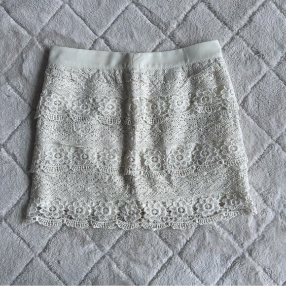 Francesca's Collection | "Crystal Pier" Tiered Crochet Lace Skirt | Size Medium - Picture 2 of 10